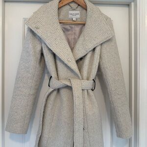 Cole Haan Women's Textured Cream Trench Coat